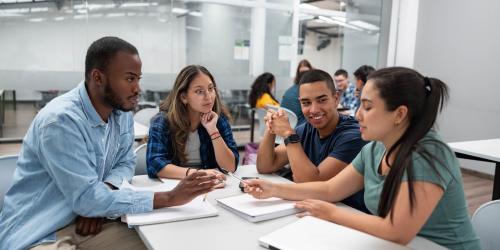 Group of students studying