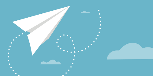 paper airplane flying